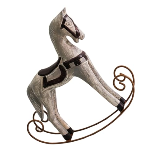 ifundom Schaukelpferd-Spielzeug Tiersammlungsfigur Desktop-schaukelpferd-Ornament Schaukelpferd-skulptur Pferdemodellverzierung Vintage Schaukelstatue Pferdeskulptur Dekor Pferdestatue MDF von ifundom