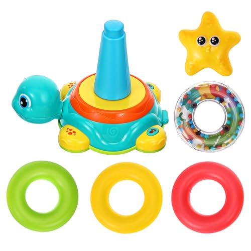 ifundom Schildkröte Klangspielzeug Für Babys Musikspielzeug Für Ring-Stacker- Entwicklungsspielzeug Babyspielzeug Stapelringe Für Babys Stapeln Plastik von ifundom