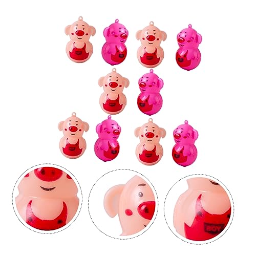 ifundom Schweinchen Becher Mini-Puppen Mini-Tierspielzeug Tiere Spielset Spielzeug interaktives Spielzeug für Kinder Cartoon-Tumbler-Puppe für Kinder Balance-Spielzeug Plastik von ifundom