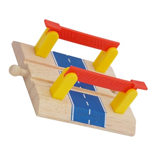 ifundom Spielzeug aus Holz Barriere Zug Spielzeug Auto Klebeband Brücke Bahnstrecke Block Spielzeugfiguren Simulationsspielzeug DIY-Zug-Straßensperre Eisenbahn-Straßensperre abs Colorful von ifundom