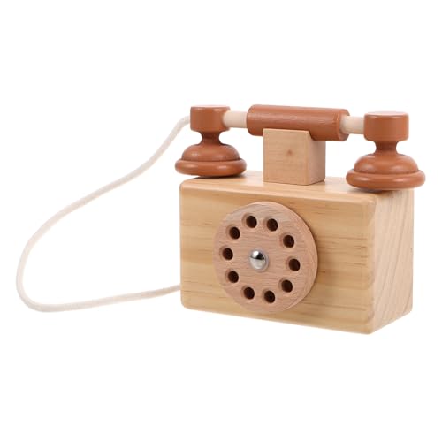 ifundom Spielzeugtelefon Altmodische Telefone Weiches Multifunktionales Stickgarn Retro-telefone Miniaturmöbel Cartoon- Retro-lampenfassung Handspielzeug Mini Möbel Holz von ifundom