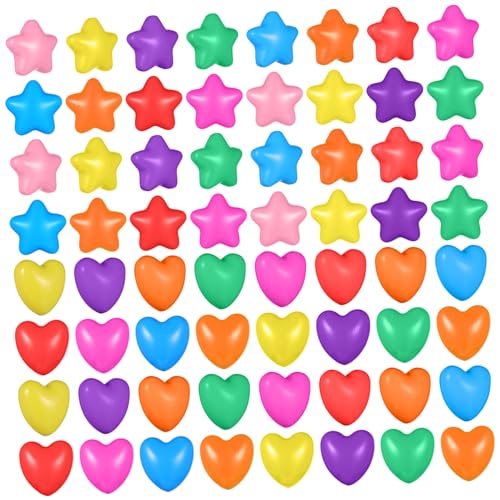 ifundom Star Shaped Play Balls Bunte Herzform Poolbälle Für Für Den Innen Und Außenbereich Ideal Für Partys Und Wasserspiele 50 Sterne Und 50 Herzen von ifundom