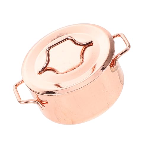 ifundom Suppentopfmodell Mikro-landschaftsdekor Puppen Miniaturtopf Mini-küchenzubehör Mini-küchenutensilien Küchenzubehör Für Puppenstuben Küchenminiaturen Topfstütze Legierung Rose Gold von ifundom