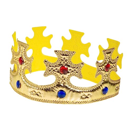 ifundom Tiara stutzenhalter kopfschmuck kopfhoerer dvd the crown diadem Prinzenkostüm für Jungen Feenkrone kleider halloween deko kreative kinderkönigskrone Jungen Prinz Krone Stoff Golden von ifundom