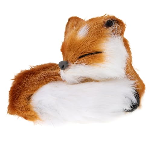 ifundom Tiermodell Realistisches Kuscheltier Simulation Eines Kleinen Liegenden Kaninchens Plüschtier Fuchs Falsche Füchse Fuchs Kissen Ausgestopfter Fuchs Fuchs-babyspielzeug Kunstfell von ifundom