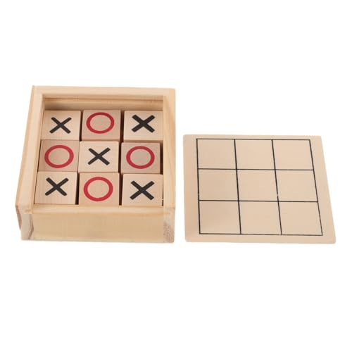 ifundom -Toe xo-Brettspielspielzeug Reisebrettspiele für Kinder Familienbrettspiele Gesellschaftsspiel Klassische Holzspielzeug Brettspiele aus Holz Kaffeetisch-Spiel Khaki von ifundom