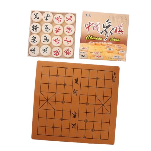 ifundom Schachspiel Aus Holz für Jungen und Mädchen und Erwachsene Chinesisches Schachbrett-Set Tragbares Design Reisefreundliches Schachspiel von ifundom