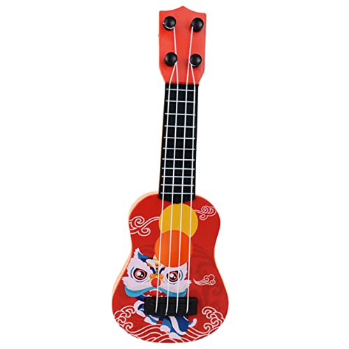 ifundom Ukulele Fotografie Requisiten Gitarrenmodell Dekorative Mini-Gitarre Spielzeug Für Kinder Desktop-Mini-Gitarre Desktop-Gitarren- Kindergitarre Miniatur Gitarre Musical Abs Rot von ifundom