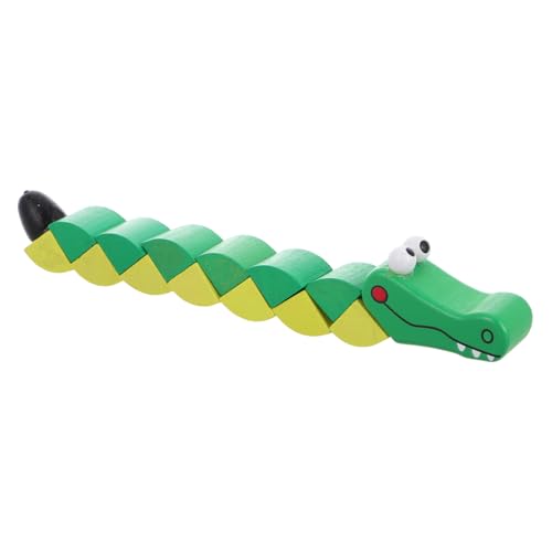 ifundom Verdrehte Krokodil-bausteine Fesselndes Puzzlespiel Blöcke in Alligatorform Aktivitätsblöcke Für Kinder Design-Puzzle in Alligatorform Interaktives Lernspiel Formdrehblöcke Holz von ifundom