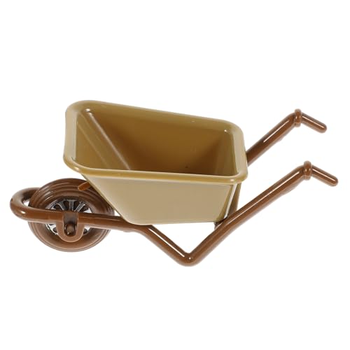 ifundom Warenkorb-Modell -einkaufswagen Miniatur-schubkarre Mini-Push Mini-schubkarre Kinderwagen Miniaturen Figuren Feengarten Zubehör Winzig Miniaturwagenmodelle Brown Abs von ifundom