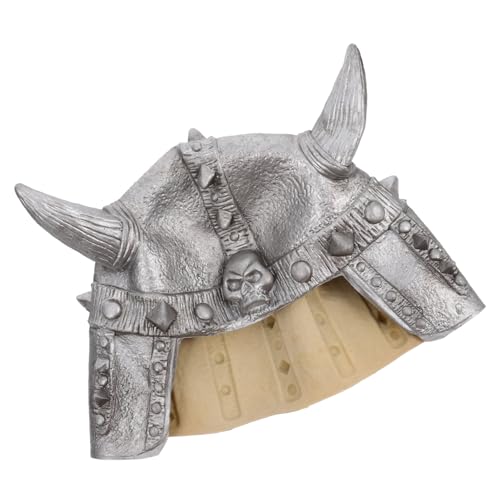 ifundom Wikingerhelm Cosplay-Karnevalshut Kostüm Hut Ochsenhörner Stirnband Hörner Helm Maskenball Hut Festliche Kopfbedeckung wiederverwendbare Hüte Maskerade-Hut Emulsion Silver von ifundom