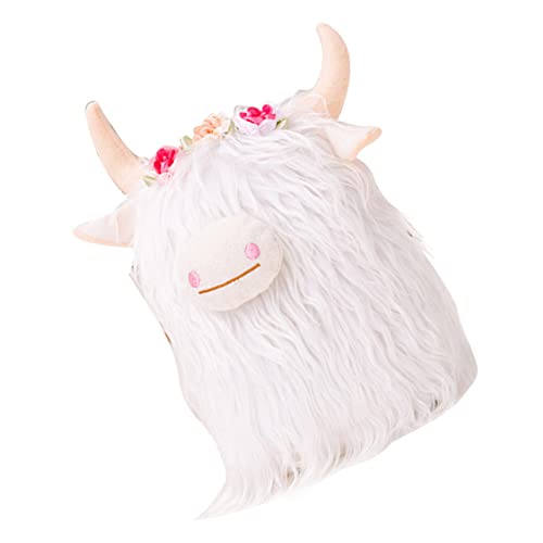 ifundom Yak-Puppe Kidcraft-spielset Realistische Kuscheltiere Bauernhofkühe Spielzeug Gefüllte Kuhpuppe Realistischer Kuhplüsch Kuscheltier Kuh Hochlandrinder Plüsch Stoff Weiß von ifundom