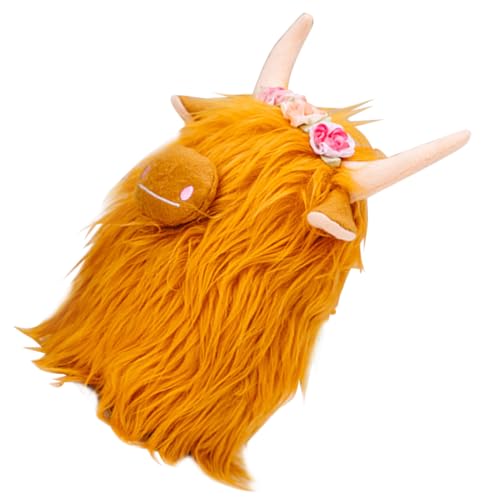 ifundom Yak-Puppe Kuh plüschtier Kuh Spielzeug Kuhdekoration Spielzeug Kuh Stofftier Kuh Kuscheltier Hochlandkalb-Plüsch Plüschkuhpuppe Mini-Kühe Kuhplüsch Kuh-Couchpuppe Polyester Yellow von ifundom