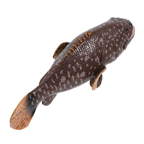 ifundom Zackenbarschmodell Spielzeug-Fischfiguren Spielzeugküche Meerestierfiguren Meerestier Modell Simulation Fisch Modell Fisch-Skulptur realistische Fischmodelle Plastik Dark Brown von ifundom