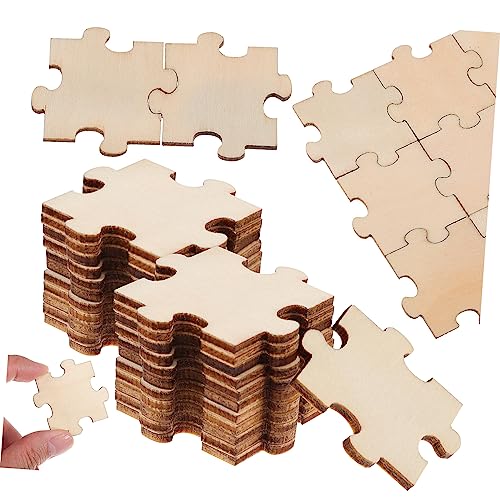 ifundom Zusammengebaute Bausteine Puzzle-Spielzeug Leere Rätsel zum Zeichnen leeres Puzzle unvollendetes Rätsel DIY Bastelausschnitt Rätsel malen Holzpuzzles Puzzles aus Holz von ifundom