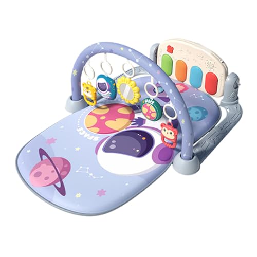 ihreesy Baby Spielbogen Baby Spieldecke mit Musik,Krabbeldecke mit 5 abnehmbaren Spielzeugen Spielmatte Baby Krabbelmatte Interaktives Spielbogen Mat Spielteppich für Baby,zum Spielen im Bauchlage von ihreesy