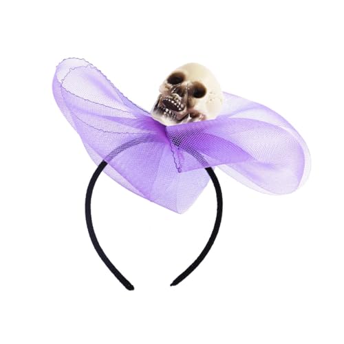 ihreesy Halloween Haarband, Totenkopf Haarreif Kopfschmuck Haarschmuck Netz-Kopfbedeckung Stirnband für Kinder Erwachsene Kostüm Accessoire für Halloween Fasching Party von ihreesy