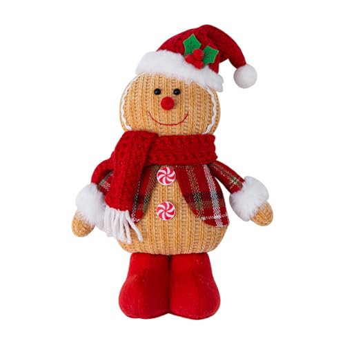 ihreesy Lebkuchenmann Plüschtiere,Niedliche Lebkuchenmann-Figur Weihnachten Lebkuchenmann Plüschpuppe Puppe Plüsch Kuscheltiere Stofftiere Ornamente Weihnachten Geschenke für Kinder Mädchen Jungen von ihreesy