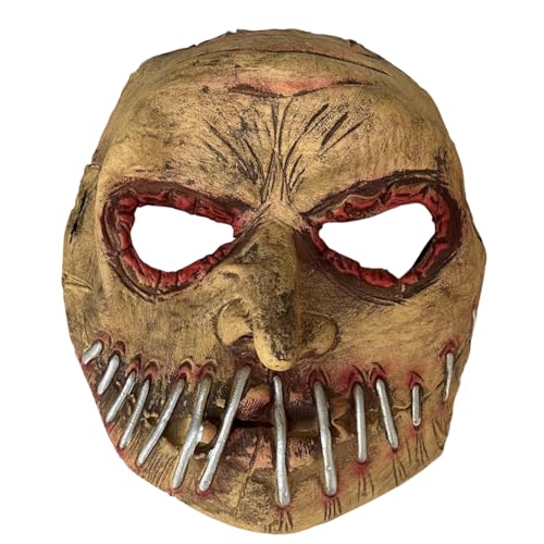 ihreesy Realistische Halloween-Kopfbedeckung,Halloween Horror Maske mit Nägeln und Mund Horror Gruselige Maske schreckliche Gesichtsbedeckung für die Halloween Karneval Party Kostümpartys Cosplay von ihreesy