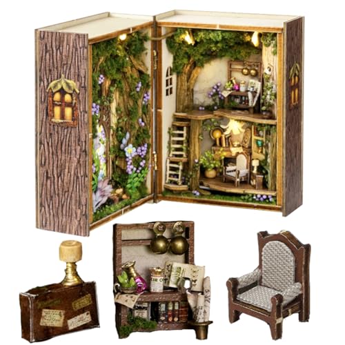 iiecreat DIY Miniaturhaus Puppenhaus Kit Nishang Feder Kleidung Tanzein in der wohlhabenden Tang-Dynastie Kit Tiny House Insert Decor Booknook Model Build Gift Kit (Mi Lin Qi Jing) von iiecreat