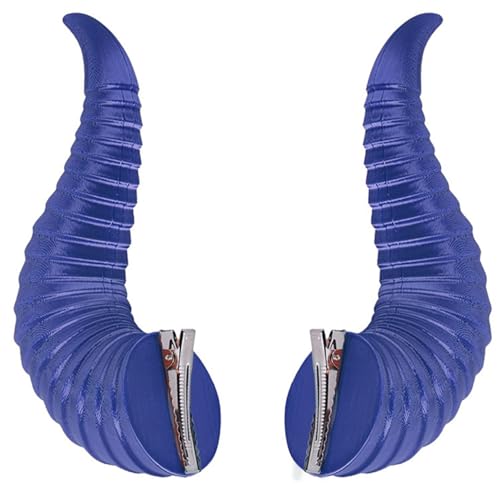 iiniim 2 x Halloween Teufel Hörner Haarspange Devil Böse Horn Haarnadeln Lustige Hairpin Niedliche Kopfschmuck Kopfbedeckung Haar Accessoires Dunkelblau One Size von iiniim