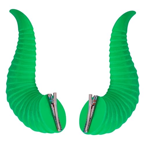 iiniim 2 x Halloween Teufel Hörner Haarspange Devil Böse Horn Haarnadeln Lustige Hairpin Niedliche Kopfschmuck Kopfbedeckung Haar Accessoires Grün One Size von iiniim