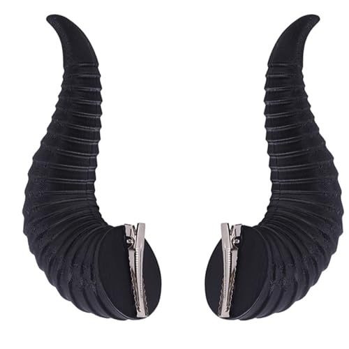 iiniim 2 x Halloween Teufel Hörner Haarspange Devil Böse Horn Haarnadeln Lustige Hairpin Niedliche Kopfschmuck Kopfbedeckung Haar Accessoires Schwarz One Size von iiniim