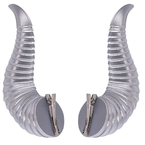 iiniim 2 x Halloween Teufel Hörner Haarspange Devil Böse Horn Haarnadeln Lustige Hairpin Niedliche Kopfschmuck Kopfbedeckung Haar Accessoires Silber One Size von iiniim