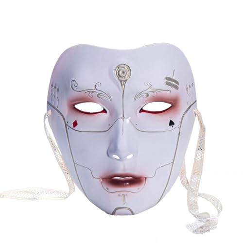 iiniim Halloween Phantom Cyber Maske Venezianische Maske Maskerade Maske Steampunk Gesichtsmaske Japanisch Kabuki Maske Cosplay Karneval Party Farbig One Size von iiniim