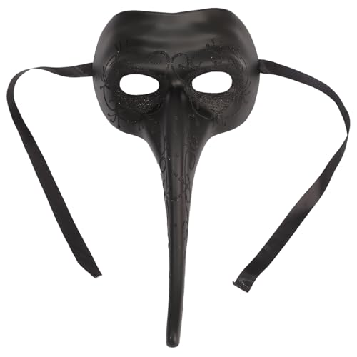 iiniim Halloween Venezianische Maske Lange Nase Schnabelmaske Maskerade Vogelmaske Steampunk Augenmaske Cosplay Karneval Party Kostüm Schwarz One Size von iiniim