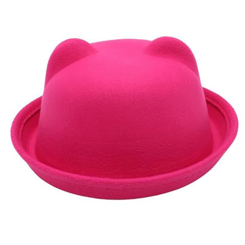 iiniim Kinder Erwachsene Filz Melonen Hut Zauberer Hut Cute Partyhut Kopfbedeckung für Cosplay Fasching Halloween Maskerade Karneval Hot Pink Adult Einheitsgröße von iiniim