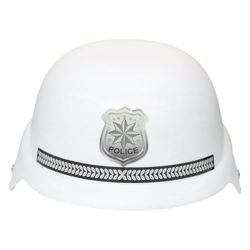 iiniim Kinder Feuerwehrhelm Polizei Ingenieur Bauhelm Junge Mädchen Kunststoff Spielzeug Helm Sicherheitshut Cosplay Kostümzubehör Weiß One Size von iiniim