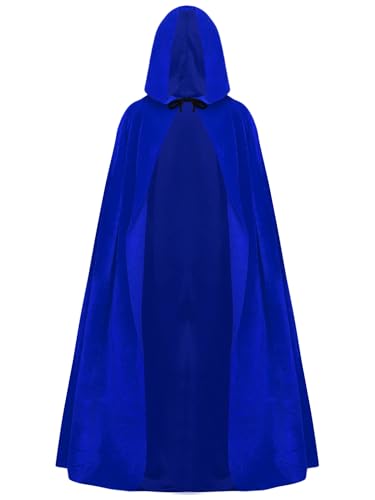 iiniim Kinder Kapuzenumhang Jungen Mädchen Weihnachten Kapuzen Umhang Robe Cape Cosplay Halloween Weihnachten Karneval Faschingskostüm Blau 122-134 von iiniim