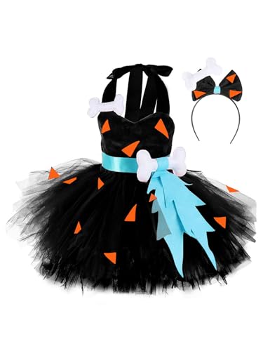 iiniim Mädchen Steinzeit Feuerstein Kleid Prinzessin Tutu Kleid mit Haarreif Höhlenmädchen Kostüm Halloween Karneval Fasching Partykleid B Schwarz 122-128 iiniim Mädchen Steinzeit Feuerstein Kleid Prinzessin Tutu Kleid mit Haarreif Höhlenmädchen Kostüm Halloween Karneval Fasching Partykleid B Schwarz 122-128 von iiniim