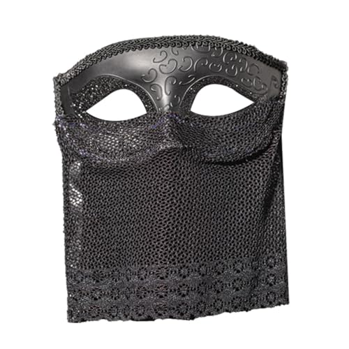 iiniim Männer Venezianische Masken Unisex Maskerade Maske Vintage Halbgesicht Maske Cosplay Maske Karneval Mottoparty Prom Schwarz A One Size von iiniim