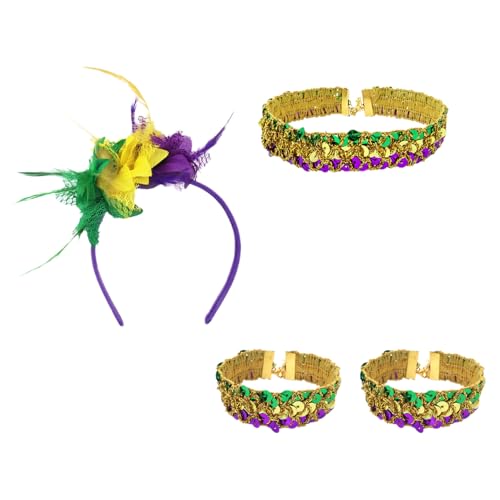 iiniim Mardi Gras Kostümzubehör Für Damen Federboa Kopfschmuck Und Maske Halsketten Für Karneval Halloween Party Typ B Einheitsgröße iiniim Mardi Gras Kostümzubehör Für Damen Federboa Kopfschmuck Und Maske Halsketten Für Karneval Halloween Party Typ B Einheitsgröße von iiniim