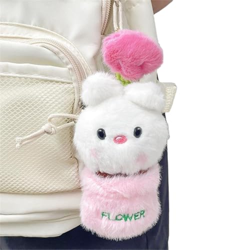 ikappy Cuddly Cartoon Tier Plüsch Schlüsselanhänger Puppen; Blumentopf Spielzeug Ornamente mit Rucksack Huhn Kaninchen von ikappy