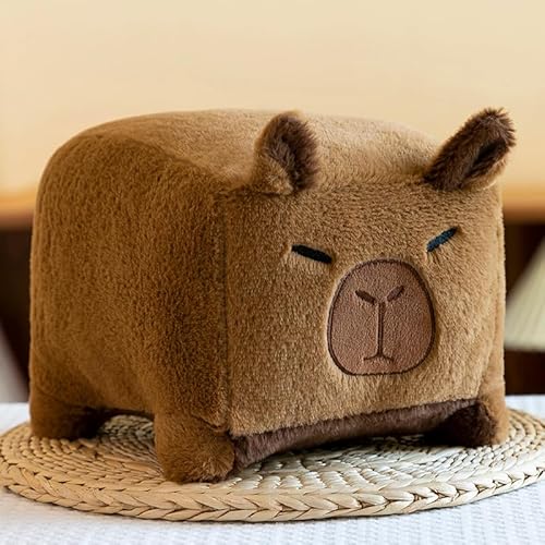 ikappy Entzückende Capybara Plüsch Kissen Spielzeug Heim Dekoration Weiches Quadratisches Capibara-Spielzeug Niedliches Tier Plüsch weiches Hüpfkissen für Kinder Jungen Mädchen von ikappy