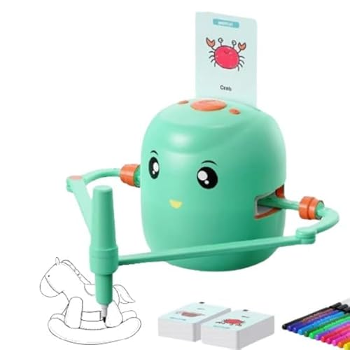 ikappy Zeichenroboter für Kinder mit 100 Karten – Sprachinteraktiver Zeichenprojektor – Intelligentes pädagogisches Montessori-Lernspielzeug für Kinder ab 5 Jahren (Green) von ikappy