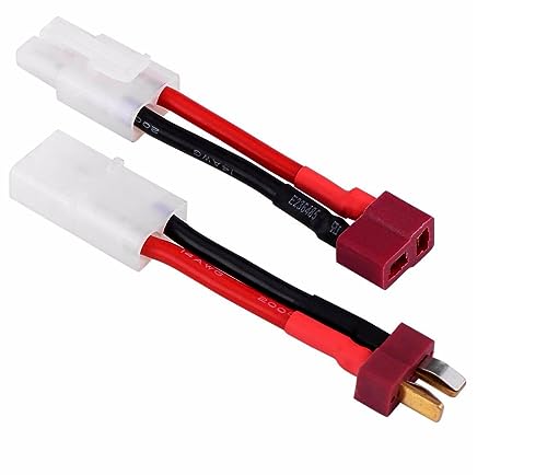 2X Stück (1 Paar) Set Adapter-Kabel Kompatibel mit Big Tamiya auf T Plug Deans Stecker Buchse RC Verbindung Silikon 14 AWG Draht RC Verbinder von ikarex-shop