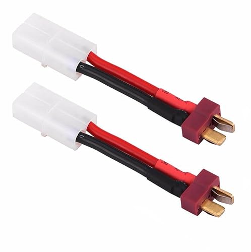 2X Stück Adapter-Kabel Kompatibel mit Big Tamiya Buchse auf T Plug Deans Stecker RC Verbindung Silikon 14 AWG Draht RC Verbinder von ikarex-shop