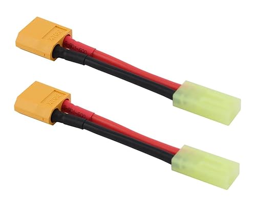 2X Stück Adapter-Kabel Kompatibel mit Mini Tamiya Buchse auf XT60 Stecker RC Akku Lipo VERPOLUNG BEACHTEN von ikarex-shop