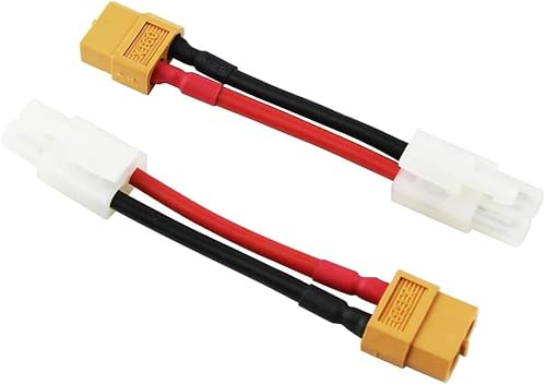 2X Stück Adapter-Kabel Kompatibel mit Tamiya auf XT60 Stecker Buchse 14AWG Silikonkabel RC Akku Lipo VERPOLUNG BEACHTEN von ikarex-shop