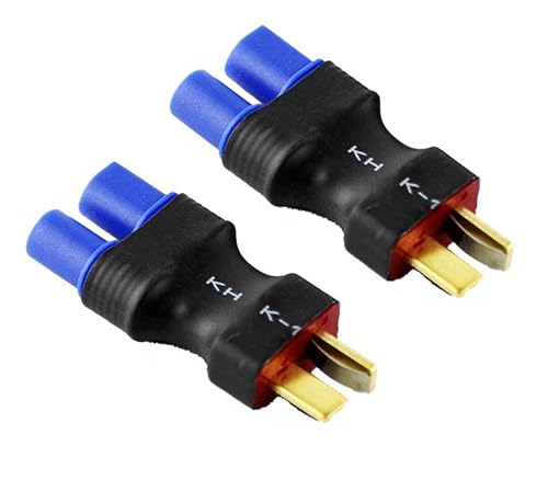 2X Stück Set Adapter EC3 Buchse auf T Plug Stecker für Lipo Akku Battery RC Ladegerät männlich weiblich 3,5mm Gold von ikarex-shop