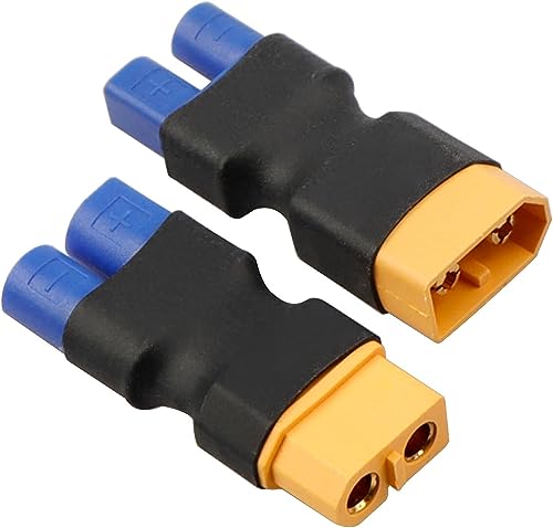 2X Stück Set Adapter EC3 auf XT60 Stecker Buchse für Lipo Akku Battery 3,5mm Gold RC Ladegerät männlich weiblich von ikarex-shop