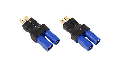 2X Stück Set Adapter EC5 Buchse auf T Plug Stecker für Lipo Akku Battery RC Ladegerät männlich weiblich Gold von ikarex-shop