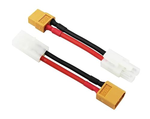 2X Stück Set Adapterkabel Kompatibel mit Tamiya auf XT60 Stecker Buchse Draht 14AWG Silikonkabel RC Akku Lipo von ikarex-shop