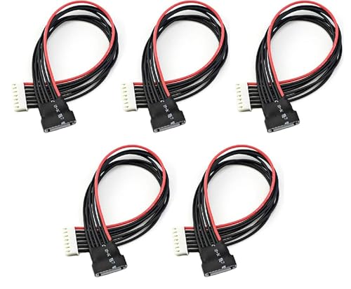 5X Stück JST-XH 6S Balancer-Kabel 20 cm Stecker Buchse LiPo Akku Verlängerung Ladegerät Weiche Silikonkabel 22AWG von ikarex-shop