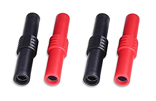 ikarex-shop 4X Bananenbuchse 4mm Kupplung (2X Rot und 2X Schwarz) Adapter Bananenstecker Lautsprecher Jack HiFi Audio von ikarex-shop