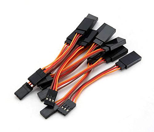 ikarex-shop Servokabel 5 cm Verlängerungskabel Servoverlengerung 50 mm Servo JR Stecker Buchse Kabel (5 oder 10 Stück) (10 Stück) von ikarex-shop